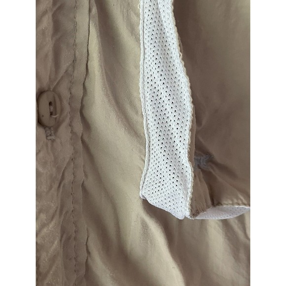 Vtg Tarponwear By Simms Short Sleeve Vented Nylon Fishing Shirt Beige Mens Med - Picture 3 of 9